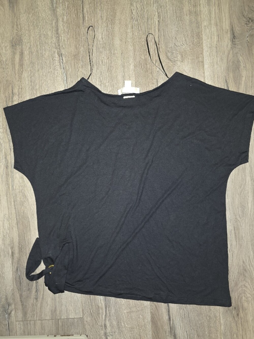 Michael Kors Black Side Tie Short Sleeve Top Women’s - Picture 2 of 4